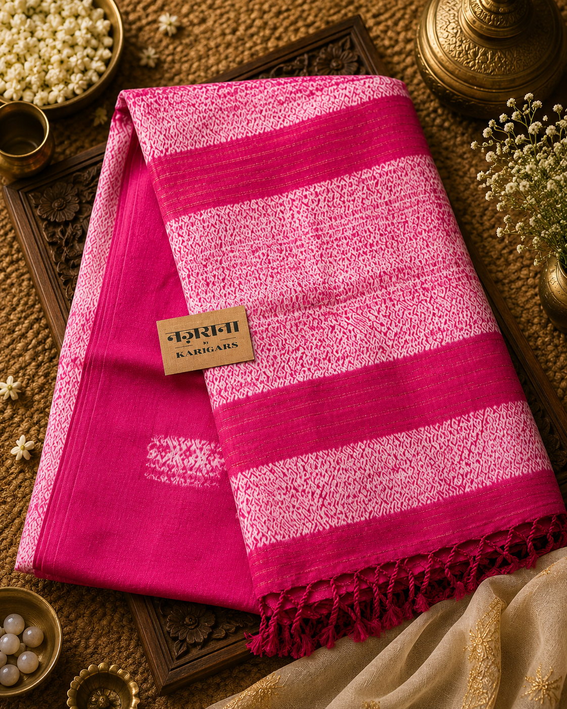 Shibori Mercerised Needle Cotton Saree